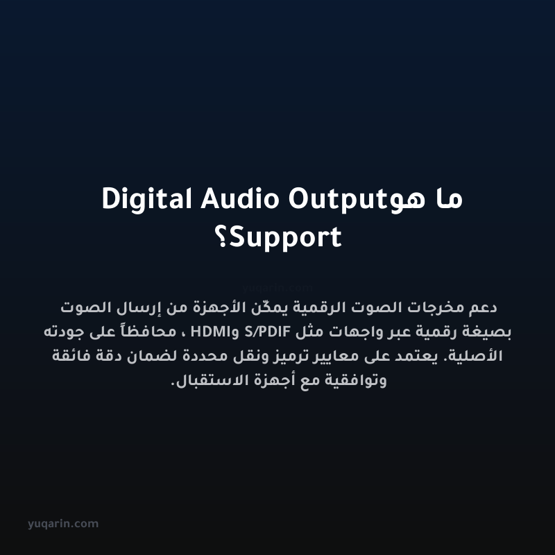 ما هو Digital Audio Output Support؟