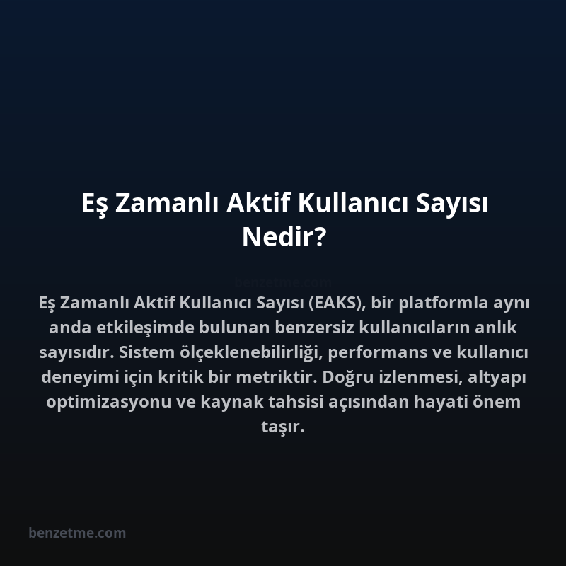 Eş Zamanlı Aktif Kullanıcı Sayısı Nedir?
