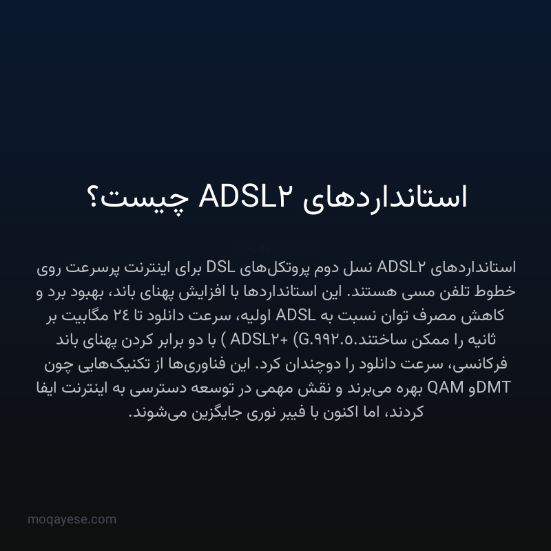 استانداردهای ADSL2 چیست؟