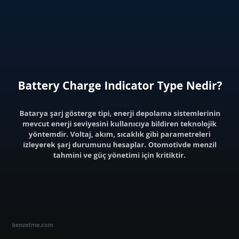 Battery Charge Indicator Type Nedir?