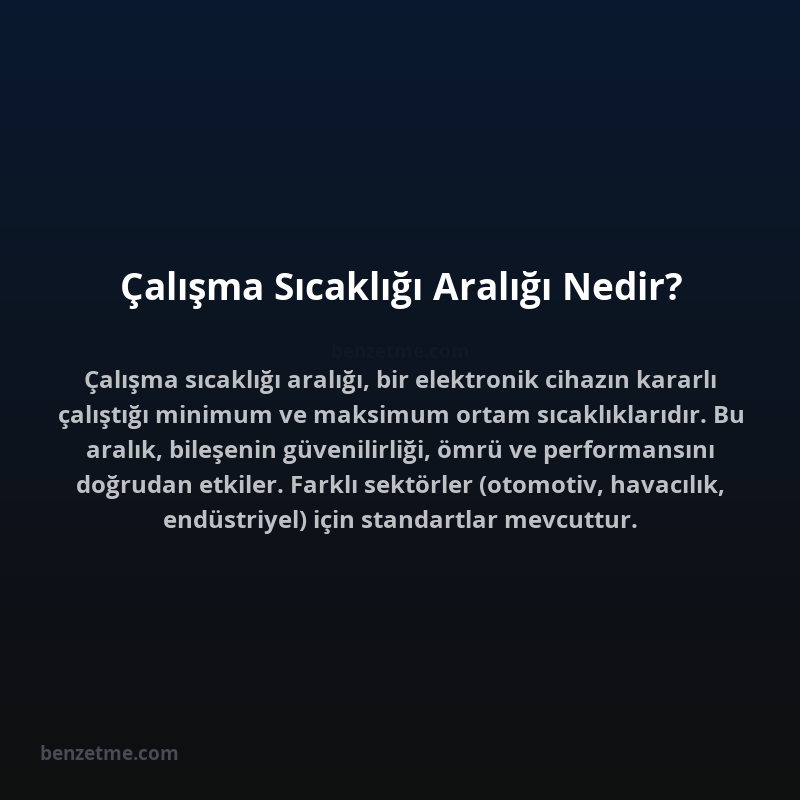 Çalışma Sıcaklığı Aralığı Nedir?