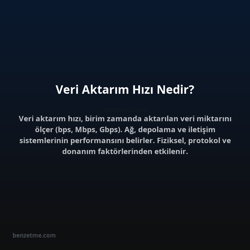Veri Aktarım Hızı Nedir?