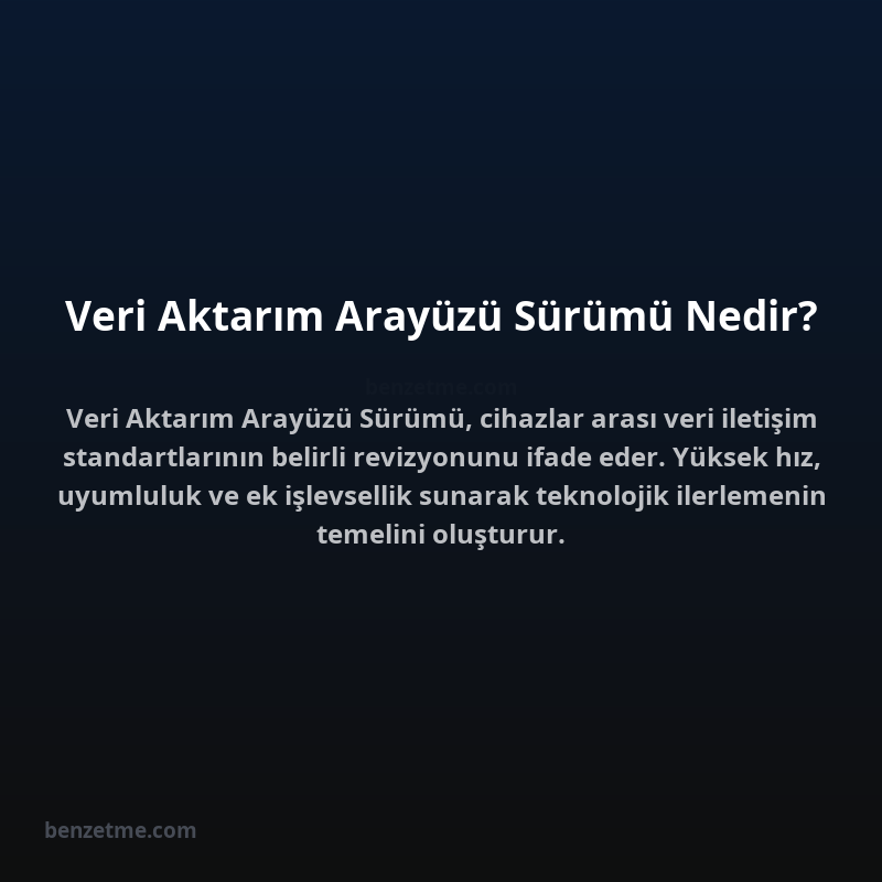 Veri Aktarım Arayüzü Sürümü Nedir?