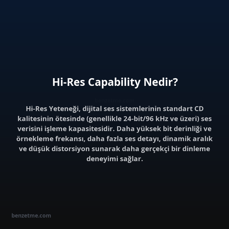 Hi-Res Capability Nedir?