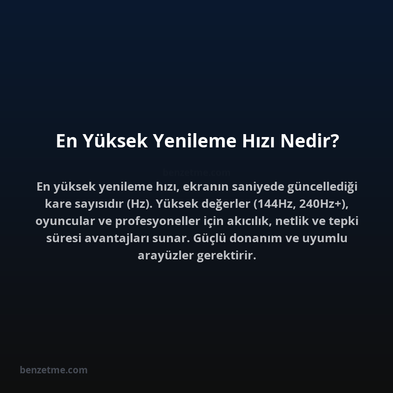 En Yüksek Yenileme Hızı Nedir?