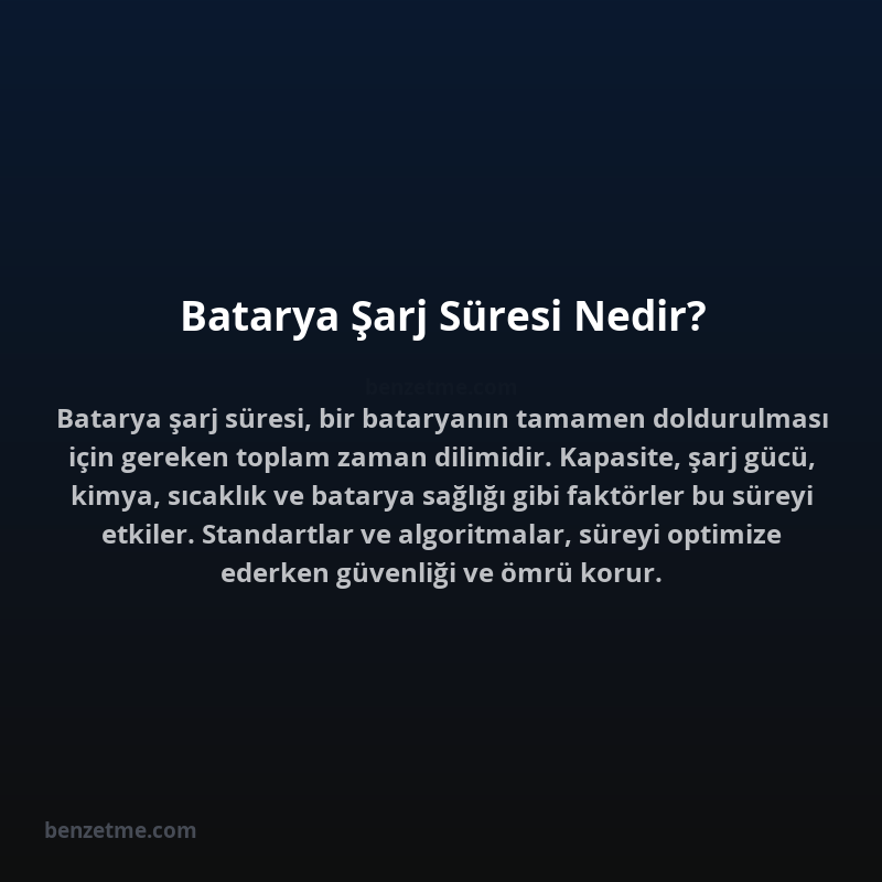 Batarya Şarj Süresi Nedir?