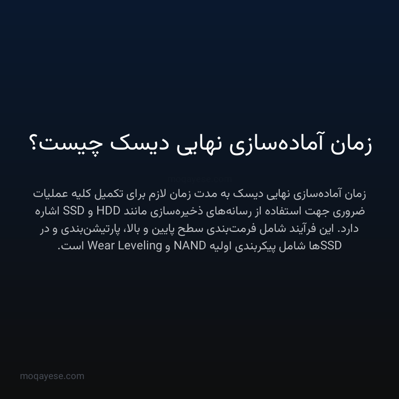 زمان آماده‌سازی نهایی دیسک چیست؟