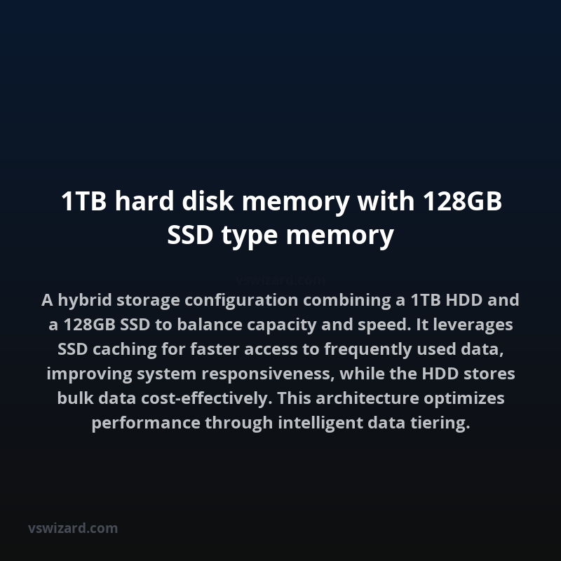 1TB hard disk memory with 128GB SSD type memory