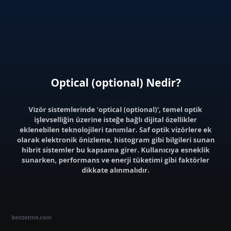 Optical (optional) Nedir?
