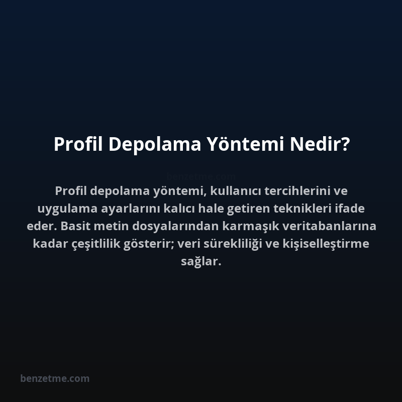 Profil Depolama Yöntemi Nedir?