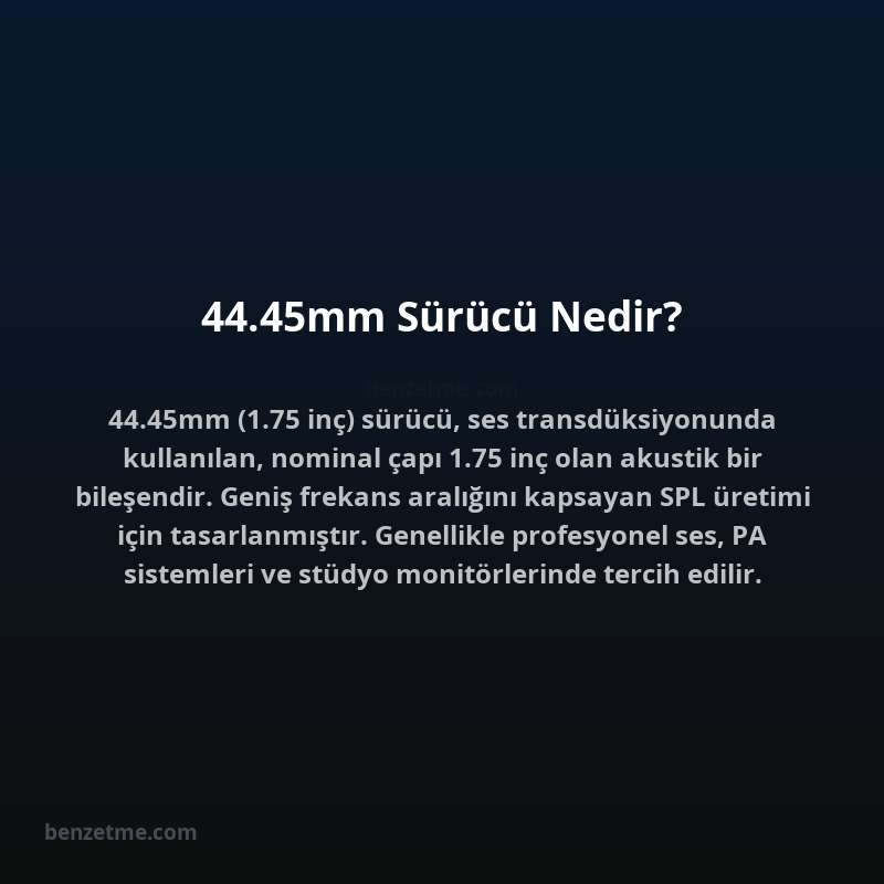 44.45mm Sürücü Nedir?