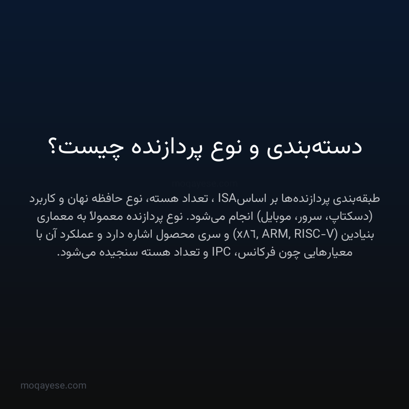 دسته‌بندی و نوع پردازنده چیست؟