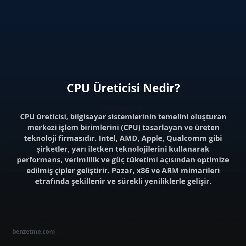 CPU Üreticisi Nedir?