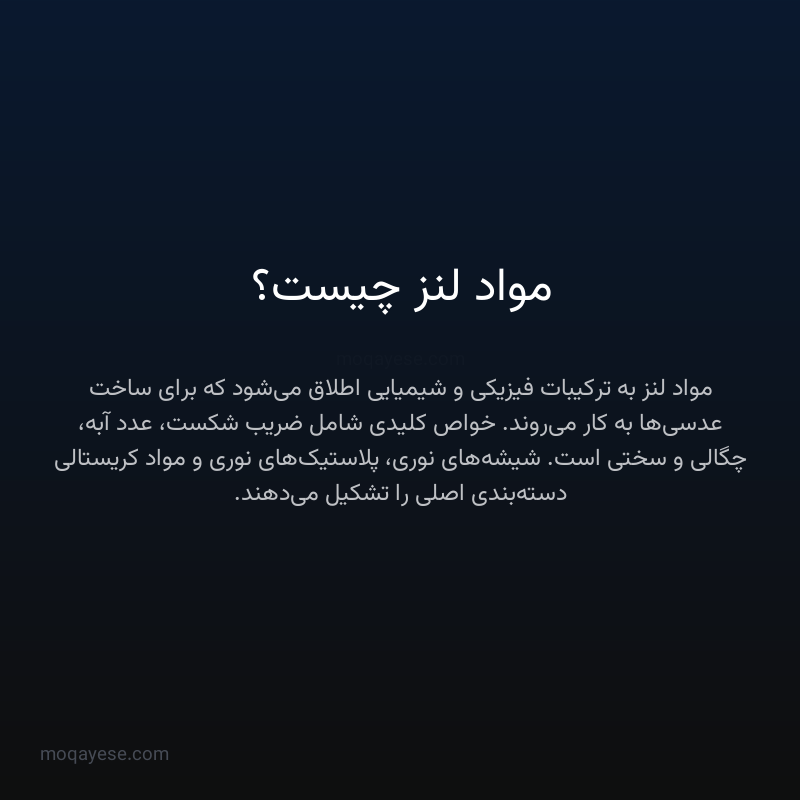 مواد لنز چیست؟