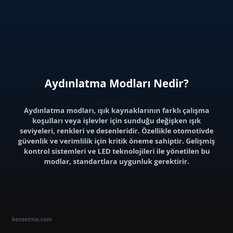 Aydınlatma Modları Nedir?