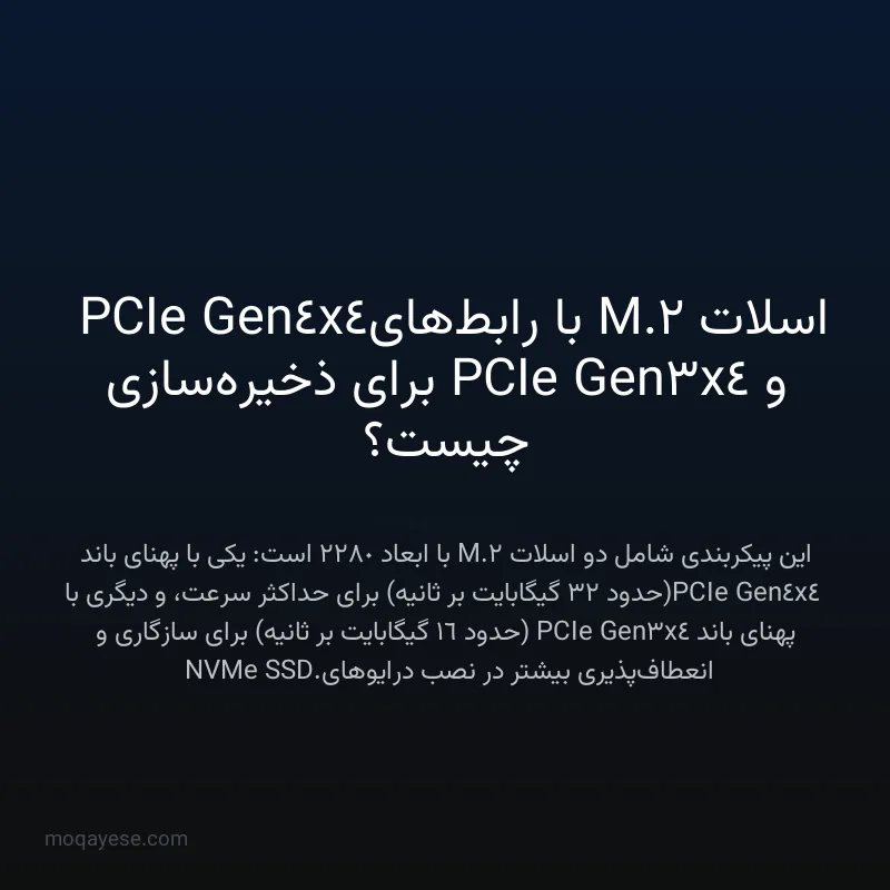 اسلات M.2 با رابط‌های PCIe Gen4x4 و PCIe Gen3x4 برای ذخیره‌سازی چیست؟