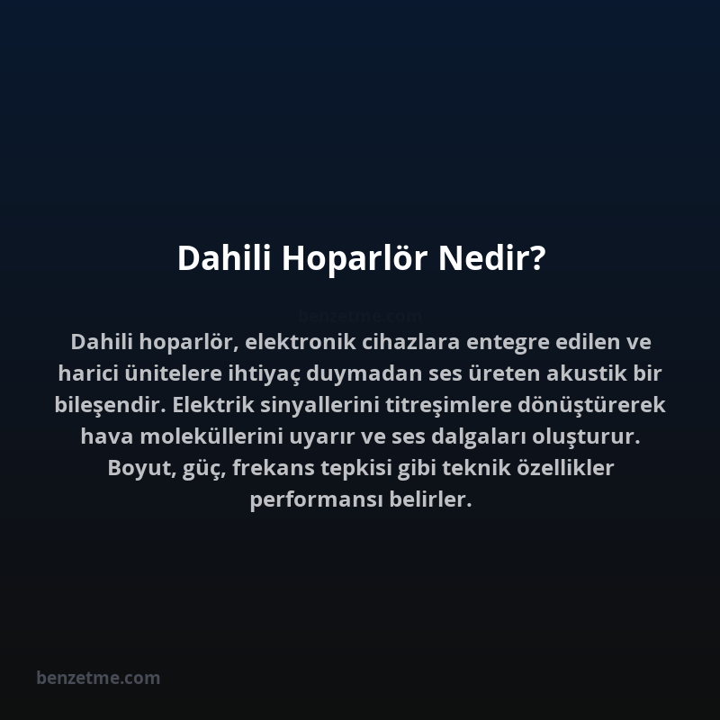 Dahili Hoparlör Nedir?