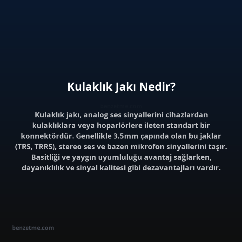 Kulaklık Jakı Nedir?