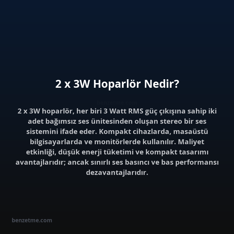 2 x 3W Hoparlör Nedir?