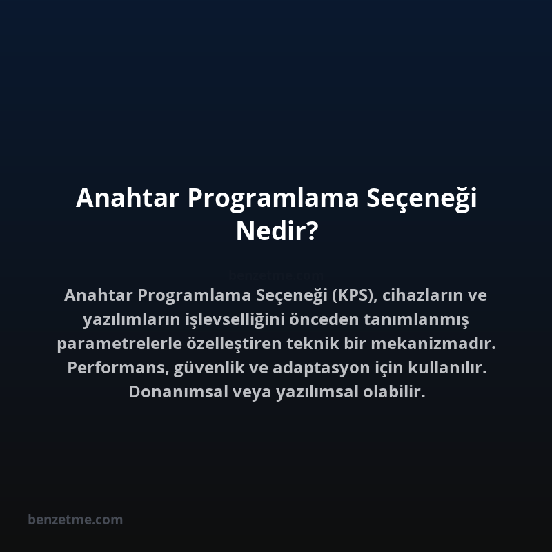 Anahtar Programlama Seçeneği Nedir?