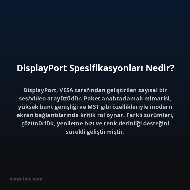 DisplayPort Spesifikasyonları Nedir?