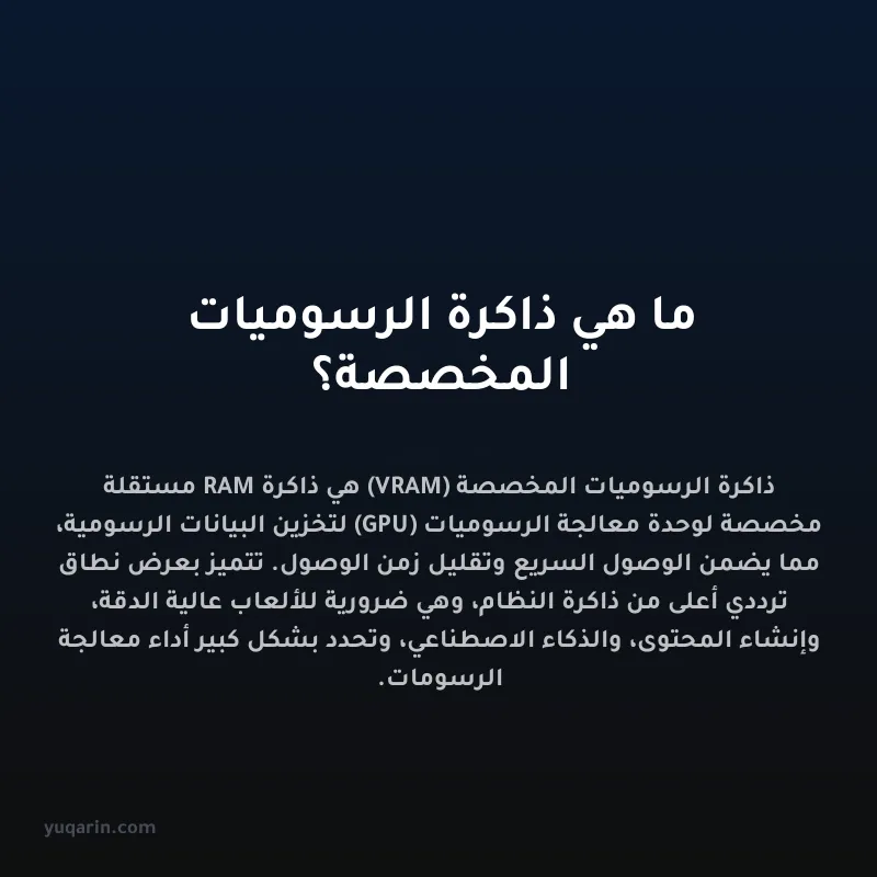 ما هي ذاكرة الرسوميات المخصصة؟