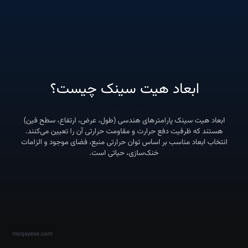 ابعاد هیت سینک چیست؟