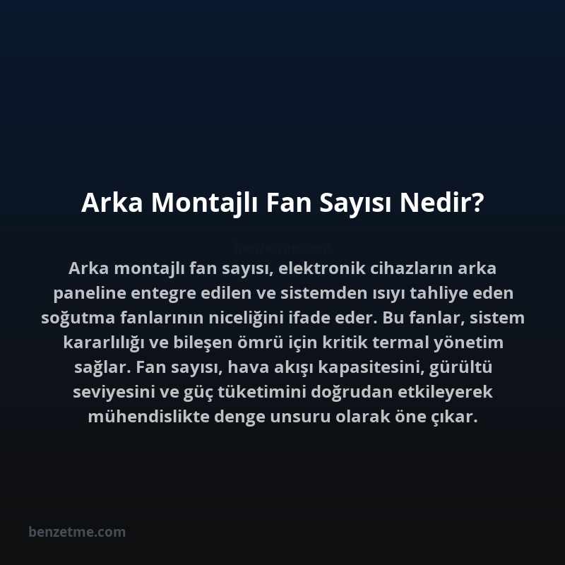 Arka Montajlı Fan Sayısı Nedir?