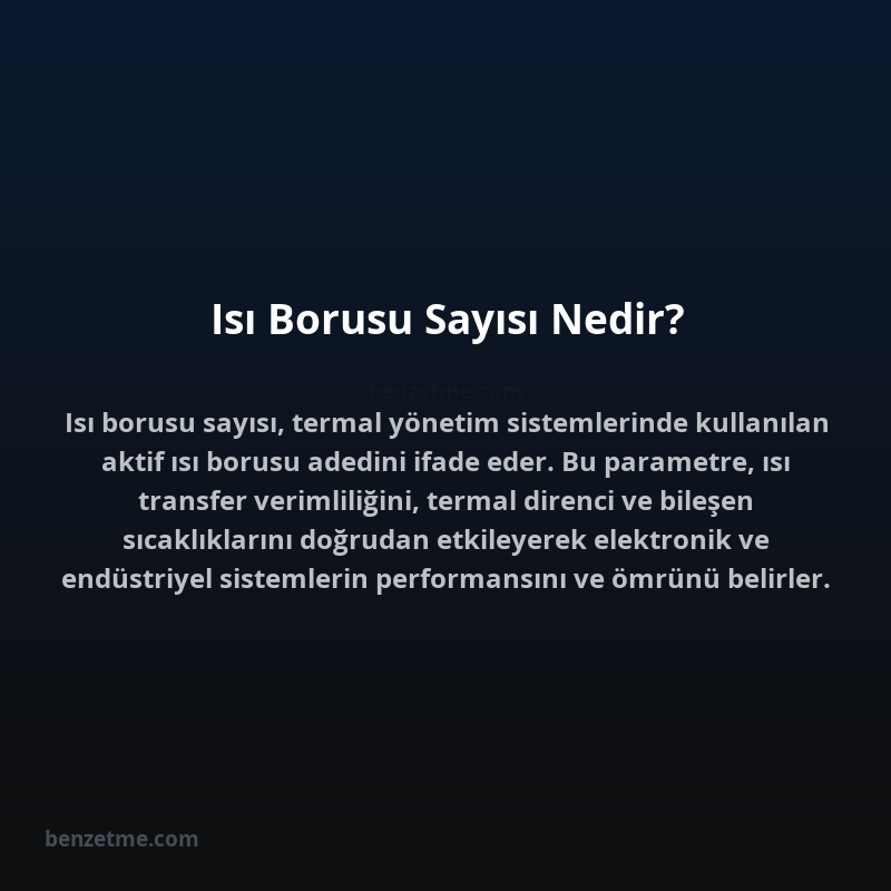 Isı Borusu Sayısı Nedir?