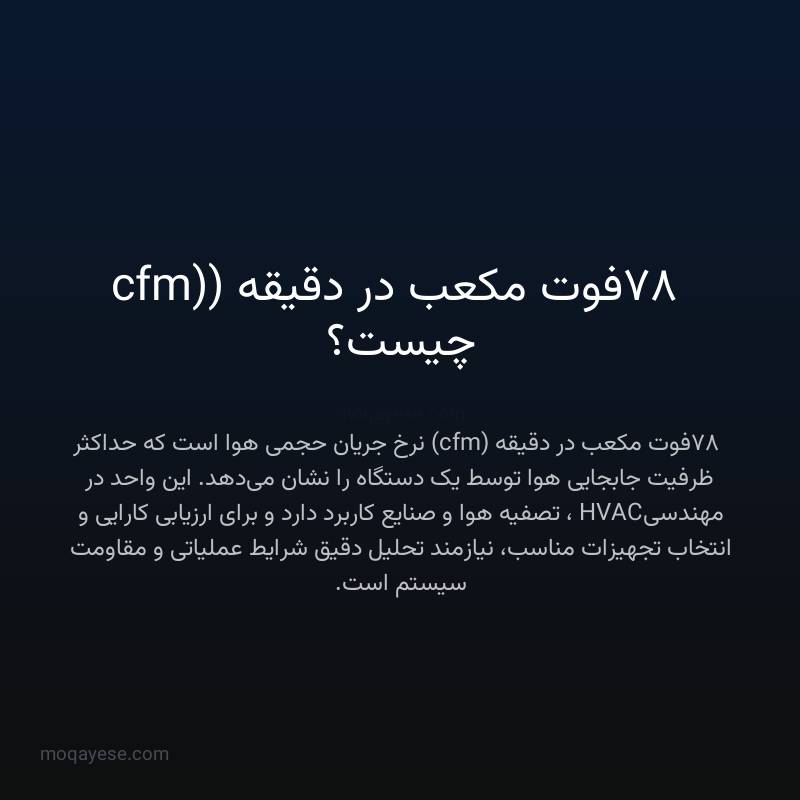 78 فوت مکعب در دقیقه (cfm) چیست؟