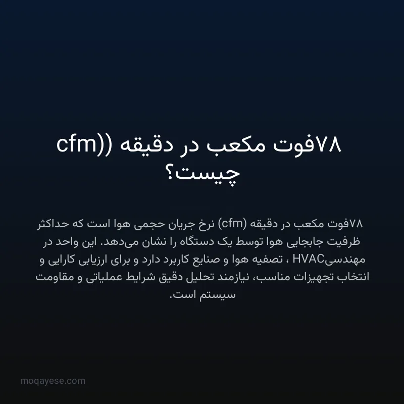 78 فوت مکعب در دقیقه (cfm) چیست؟