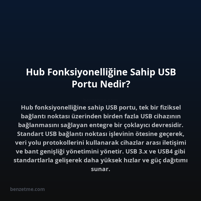 Hub Fonksiyonelliğine Sahip USB Portu Nedir?