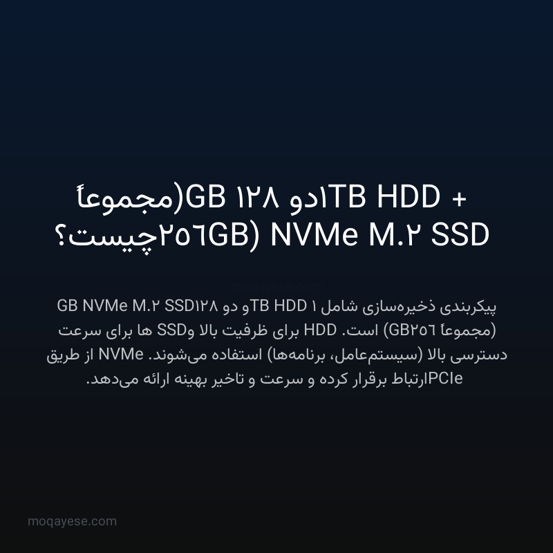 1TB HDD + دو 128GB (مجموعاً 256GB) NVMe M.2 SSD چیست؟