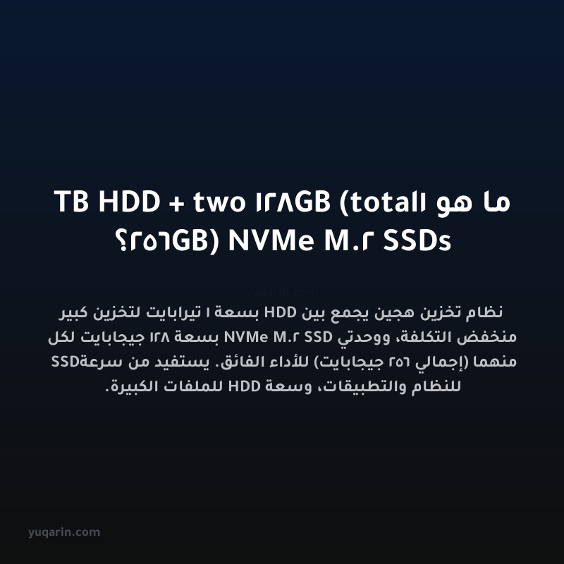 ما هو 1TB HDD + two 128GB (total 256GB) NVMe M.2 SSDs؟
