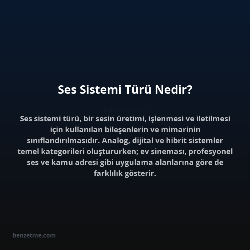 Ses Sistemi Türü Nedir?