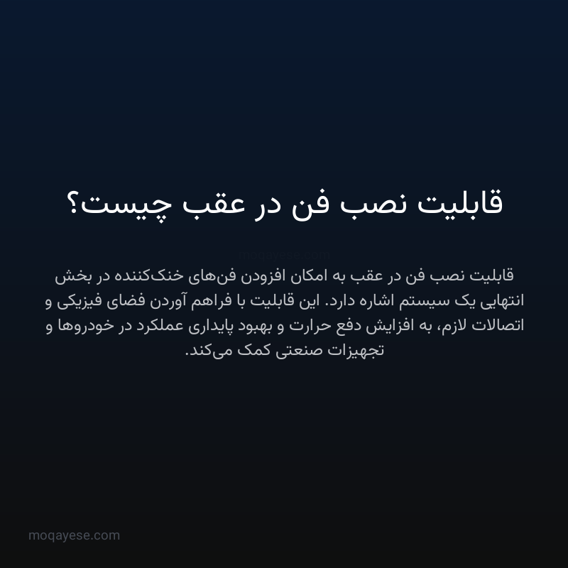 قابلیت نصب فن در عقب چیست؟