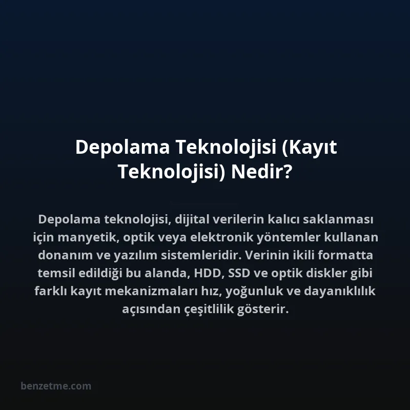Depolama Teknolojisi (Kayıt Teknolojisi) Nedir?