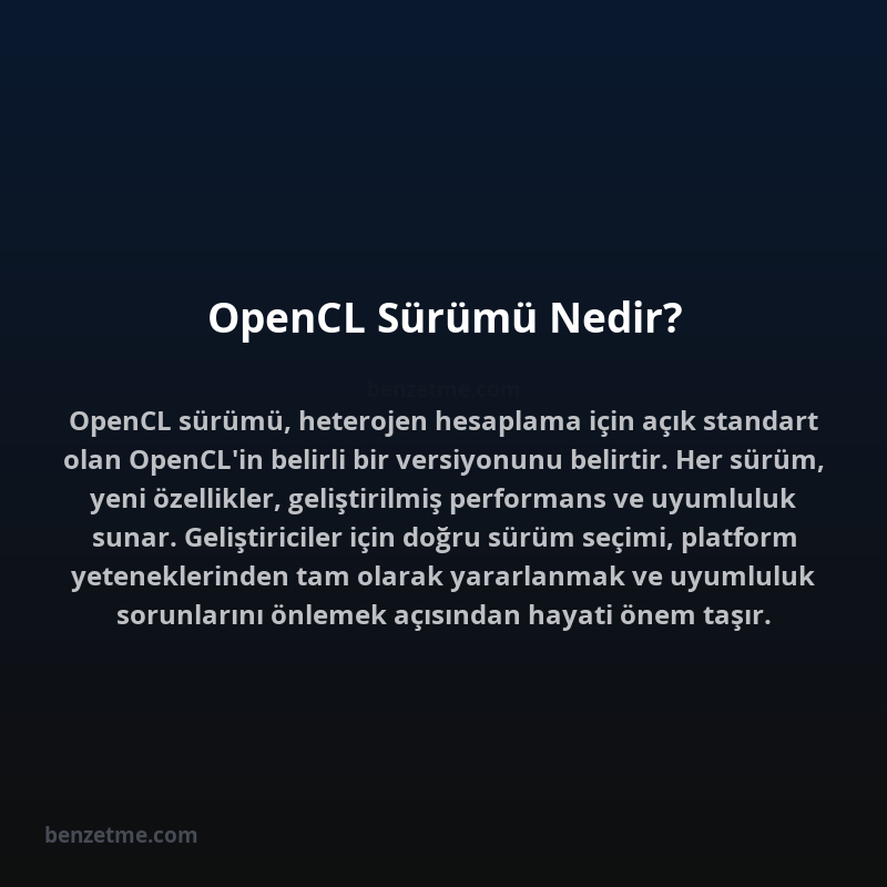 OpenCL Sürümü Nedir?
