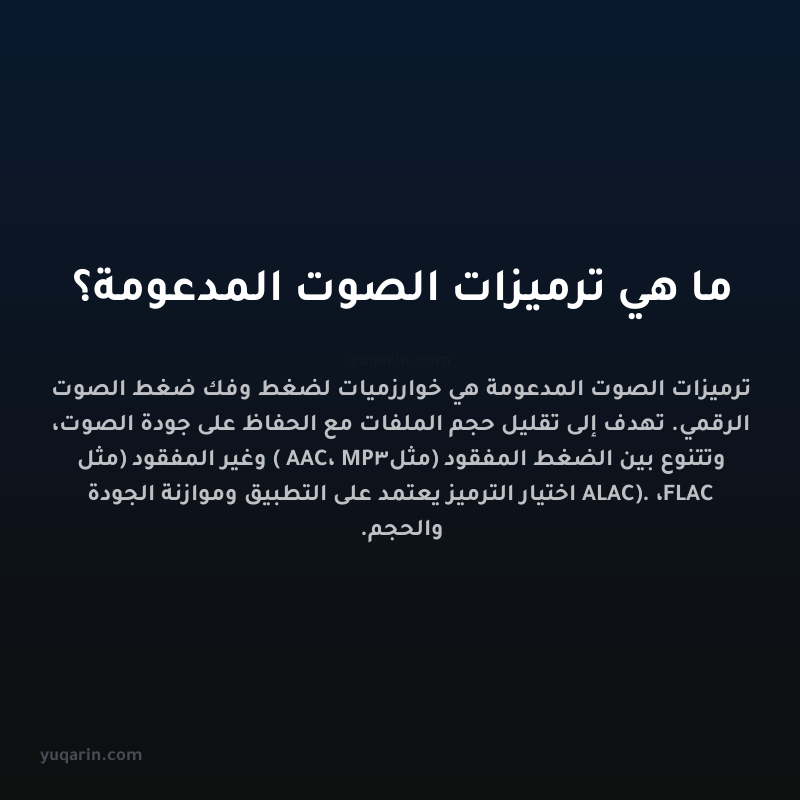 ما هي ترميزات الصوت المدعومة؟