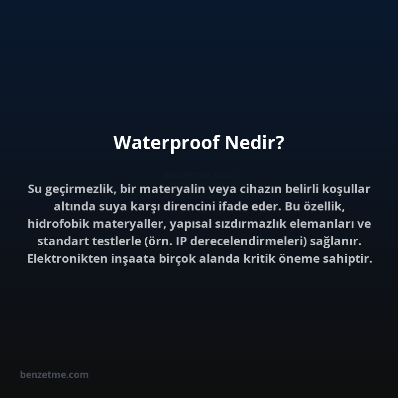 Waterproof Nedir?