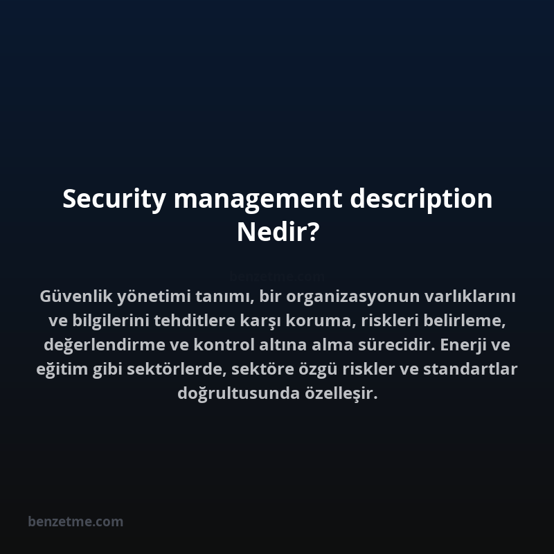 Security management description Nedir?