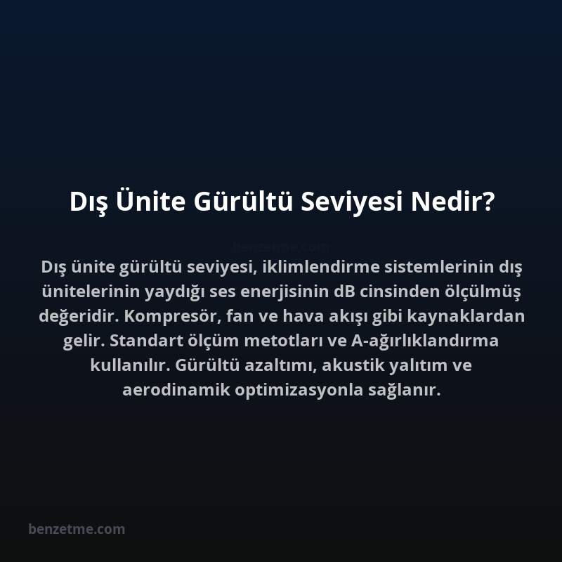 Dış Ünite Gürültü Seviyesi Nedir?