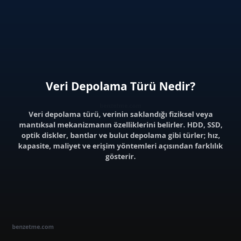 Veri Depolama Türü Nedir?