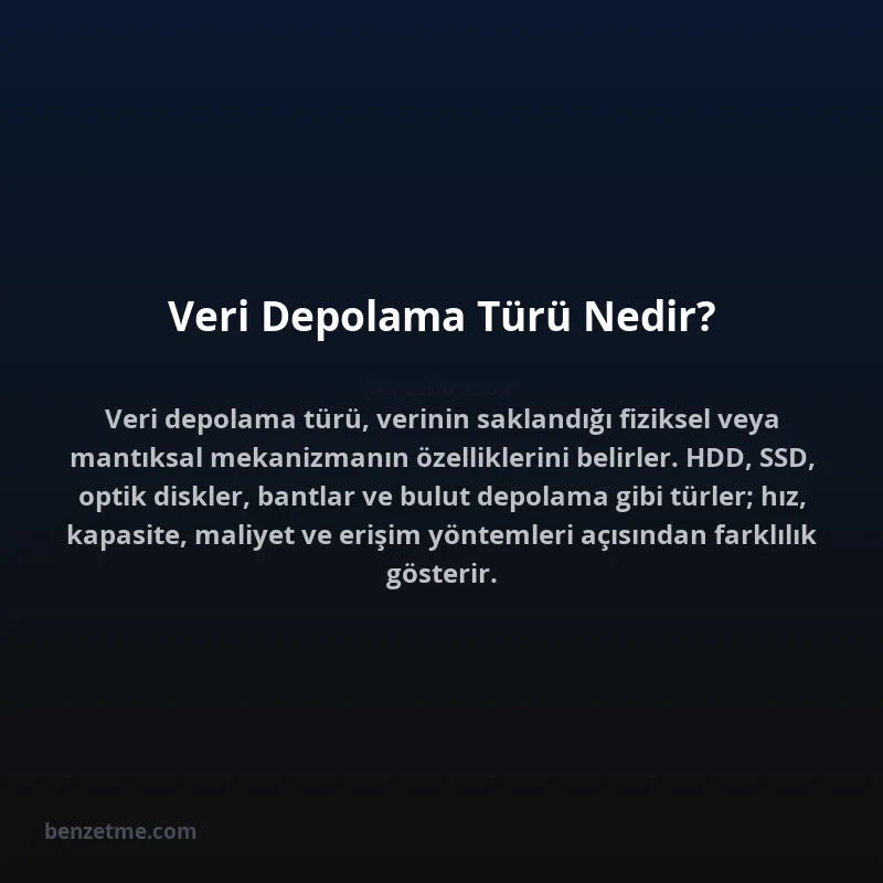 Veri Depolama Türü Nedir?