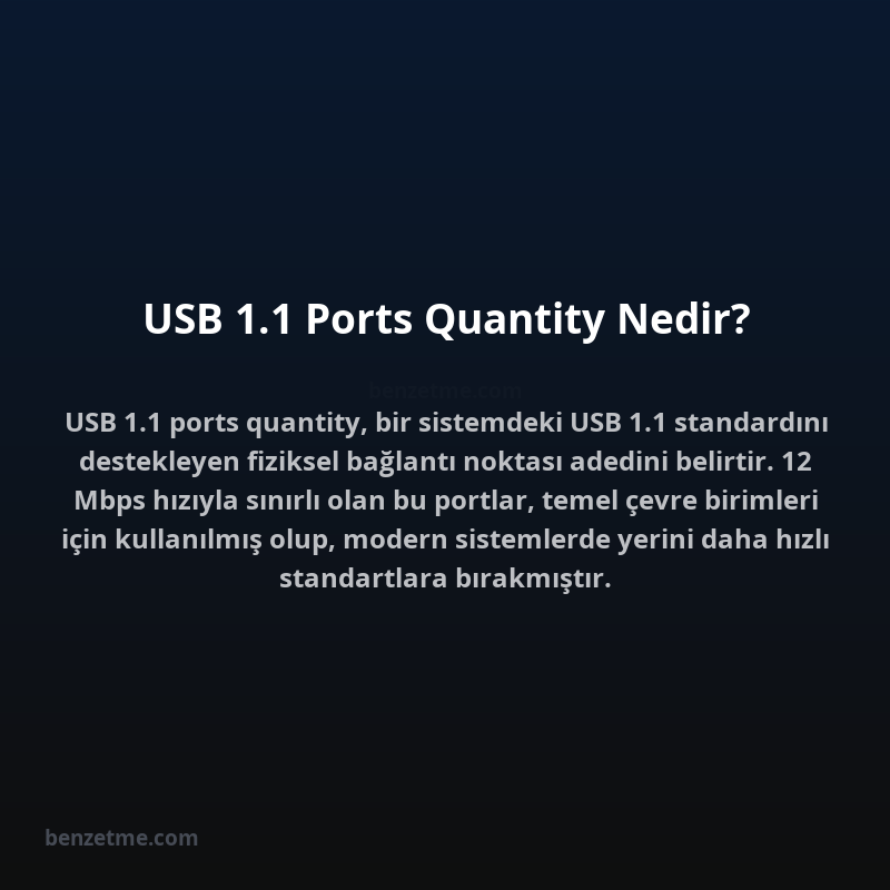 USB 1.1 Ports Quantity Nedir?