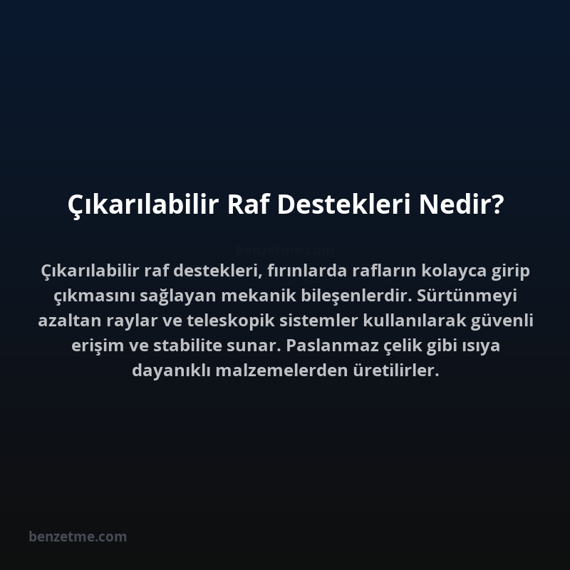 Çıkarılabilir Raf Destekleri Nedir?