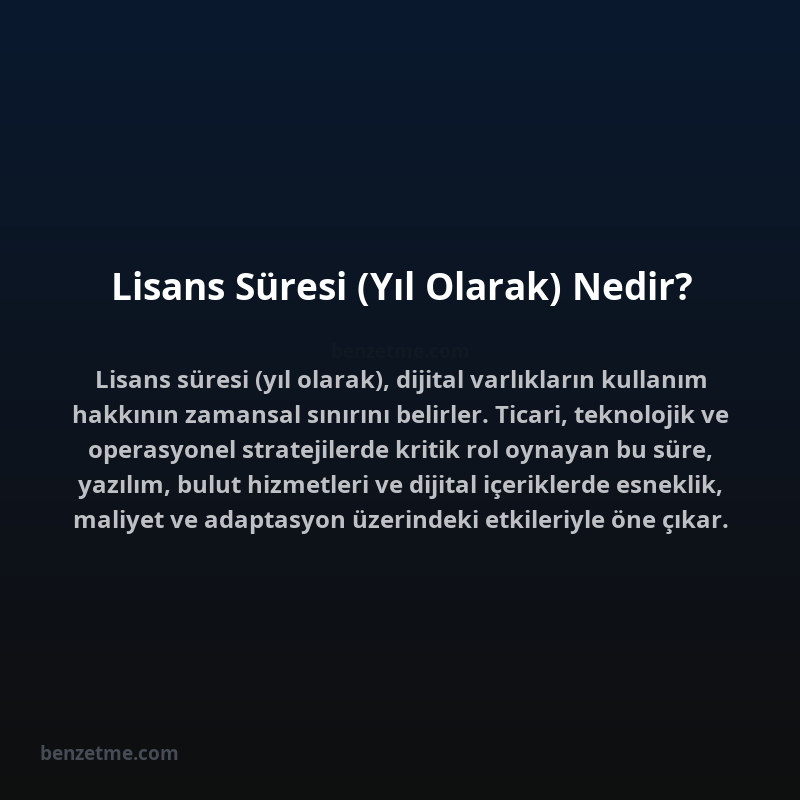 Lisans Süresi (Yıl Olarak) Nedir?