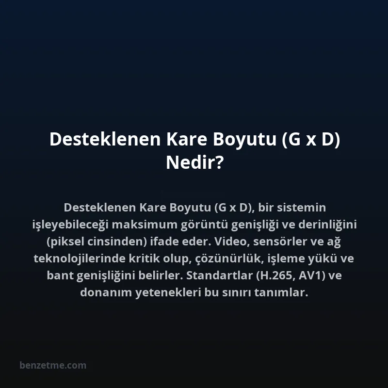 Desteklenen Kare Boyutu (G x D) Nedir?