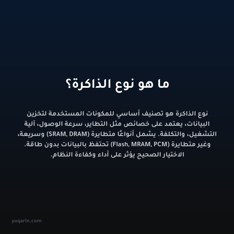 ما هو نوع الذاكرة؟