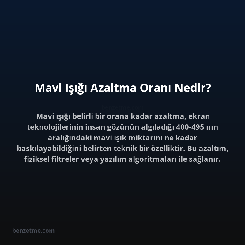 Mavi Işığı Azaltma Oranı Nedir?